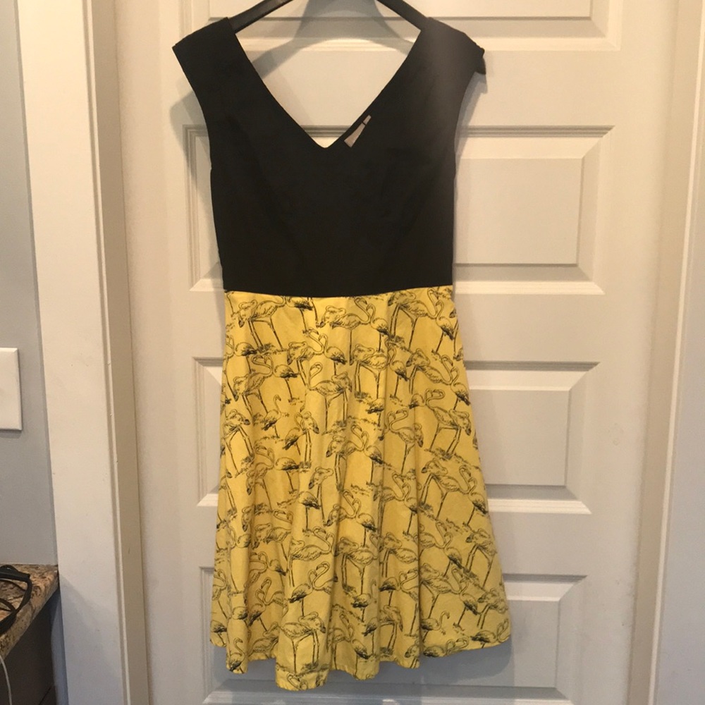 Vintage Style A-Line, Full Flamingo Pattern Dress!